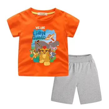 Fierbinte de Vară Regele Leu Haine Seturi de Desene animate Print cu Maneci Scurte T-shirt, pantaloni Scurți 2 buc Costume de Îmbrăcăminte Pentru copii Fete Băiat