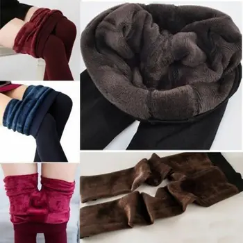 Fierbinte De Vânzare Femeile Termică Iarna Fleece Gros Slab Jambiere Pantaloni Pantaloni O Pereche De Blugi Strâmți Pantaloni Lungi -B5