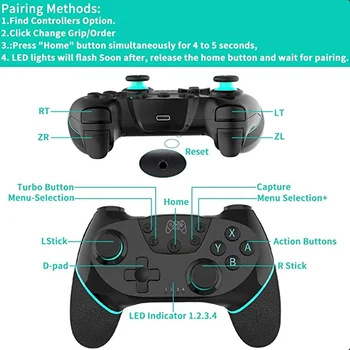 Fierbinte De Vânzare Fără Fir Bluetooth Gamepad Joystick Pro Controller Pentru Nintendo Comutator Suporta Dual Motor Funcția De Vibrație Gamepad-Uri