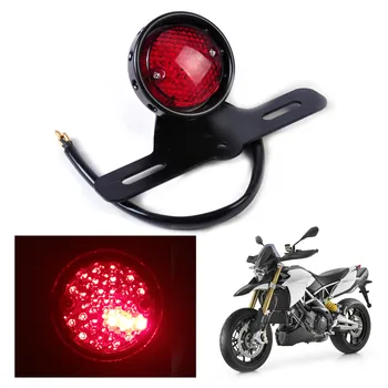 Fierbinte de Vânzare Motocicleta LED Rosu Retro Spate Coada de Frână de Oprire Lampa de Lumina W/ Licență Placă de Montare pentru Harley Honda Suzuki Chopper Bobber