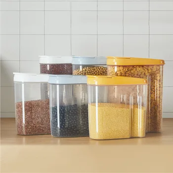 Fierbinte de Vânzare Multi-Cereale Capace de Cutii de Cereale Rezervoare de Stocare din Plastic Bucatarie Mare de Depozitare a Alimentelor Cutii de Marfă Uscată Cutii de uz Casnic