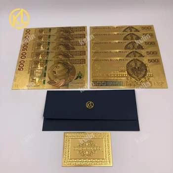 Fierbinte de Vânzare Nota 10 Buc de Culoare Foiță de Aur a Bancnotelor Bani Polonia 100 PLN Pentru Decor Acasă Transport Gratuit