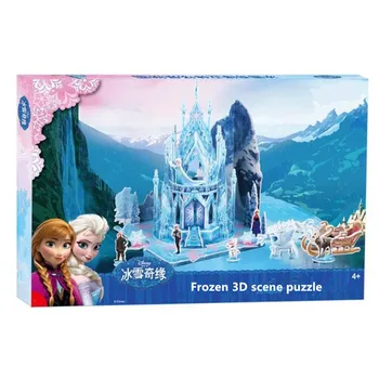 Fierbinte Disney Frozen Palatul 3D Dimensional Scena Puzzle Copii Jucărie de Învățământ Partid Ziua de nastere Cadou de Înaltă Calitate