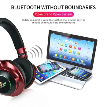 Fierbinte LED-008 wireless Bluetooth cu cască cu microfon LED stereo 3D joc de muzică cască suporta card TF modul FM jack audio de 3.5 mm