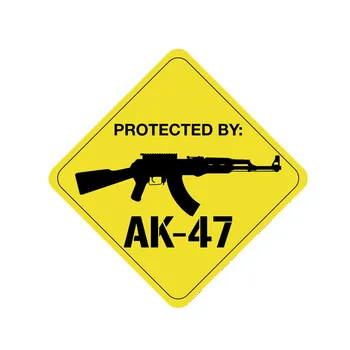 Fierbinte Protejat De Arma AK47 Autocolante Auto Bara Spate Ss Acopere Zgârieturile Decal Auto Decor Exterior PVC14*14cm