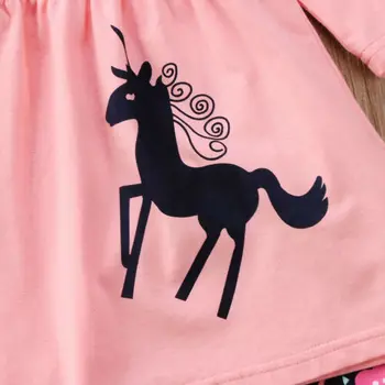 Fierbinte Pudcocolovely Copil Copil Copil Fata Unicorn Topuri Rochie + Floral Pantaloni Costume Set Haine