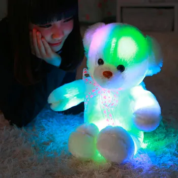 Fierbinte! Romantic 50CM Colorate Strălucire de Lumină LED Jucării de Pluș Urs de Pluș Papusa Pernă CONDUS de Urs Jucărie Prietenii Cadou Noi de Vânzare