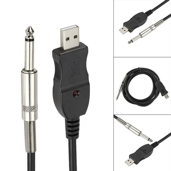 Fierbinte USB Cablu de Chitara Chitara Bas La PC-ul de Înregistrare USB Cablu USB La 6,5 mm Jack Audio Adaptor Convertor USB Cablu de Chitara