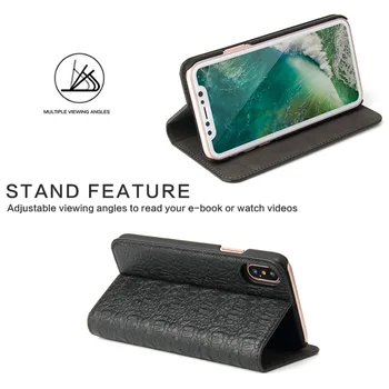 Fierre Shann Magnetic din Piele de Caz Pentru iPhone 11 fundas iphone 12 X 7 8Plus ProtectiveCase Pentru iphone 11 Pro acoperi caz