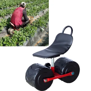 Firma de fier Grădină coș instrument de Plantare, cules scaun Confortabil PU burete seat Pad se Deplasează scaunul cu rotile Grădină Consumabile