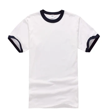 Firma gildan Nou Stil Rock Vara Barbati Tricou Maneci Scurte Topuri Tricouri Casual Alb Cu Contrast Collor Și Mâneci Tricouri Pentru Bărbați