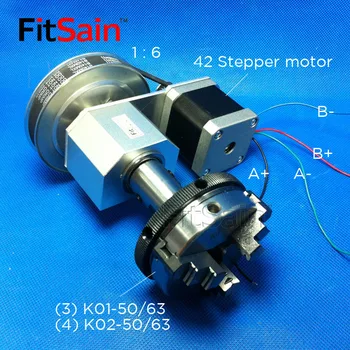 FitSain-CNC indexare cap masina de gravat patra axă de rotație în jurul axei axa cuplu Puternic 42 motor pas cu pas