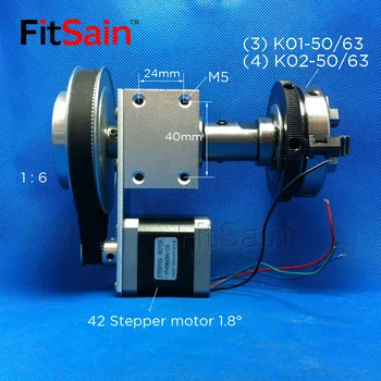 FitSain-CNC indexare cap masina de gravat patra axă de rotație în jurul axei axa cuplu Puternic 42 motor pas cu pas