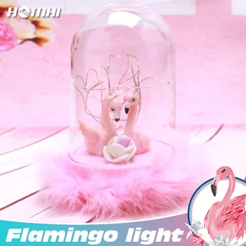 Flamingo Lampa Transport Gratuit pentru Dormitor Lampa de Masa Copii Lumini de Pene de Pasăre Drăguț Lampa de Dormitor Copil Copil Cadou de Crăciun