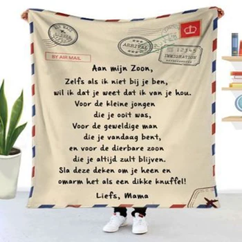 Flanel Arunca Pătură Scrisoarea Imprimate Pături de Aer e-Mail de Imprimare 3d a Păstra Cald Canapea Copil Pătură Textile Acasă Încurajeze și să Iubesc