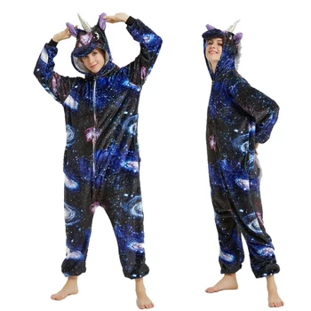 Flanel Kigurumi Unicorn Body-Uri Pentru Adulti Cat Panda Femei Cat Pijama Salopeta Animal Anime Cosplay, Costume, Salopete