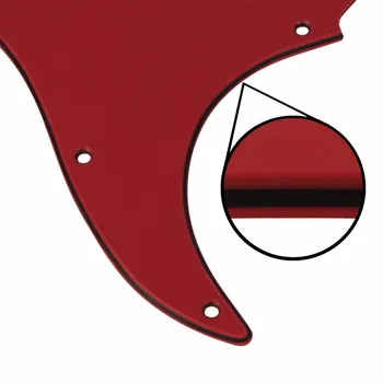 FLEOR Set de 11 Găuri Chitara Pickguard SSS 3Ply Roșu cu Preluare Acoperă Volum Ton Butoane Comutator Sfat Chitara Electrica Accesorii