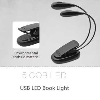 Flexibil Lumina Gât Dublu Cap Lanterna Lumina de Noapte Cu Clema 10*Lampă cu LED-uri de Lumină pentru Lectură Carte Tableta Lampa
