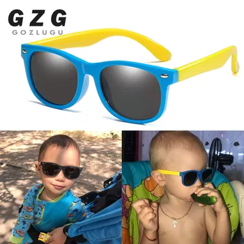 Flexibil Polarizate Copii ochelari de Soare Copil Negru Ochelari de Soare pentru Fete Baby Boy ochelari de Soare Ochelari de vedere 2-11 Ani Copii Ochelari