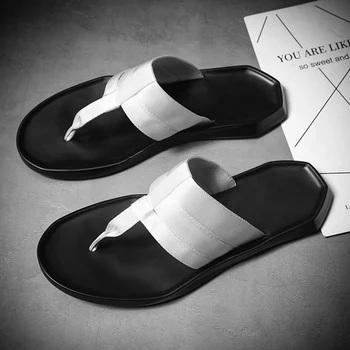 Flip flops pentru barbati papuci plaja 2020 vara noi designeri 39 din piele italiană autentică a calității de sex masculin sandalia masculino le couro