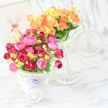 Flone de Înaltă Calitate Flori Artificiale de Simulare Auto Rattan Biciclete Flori Set Vaza cu Flori Decor de Birou Acasă Cadou de Ziua de nastere