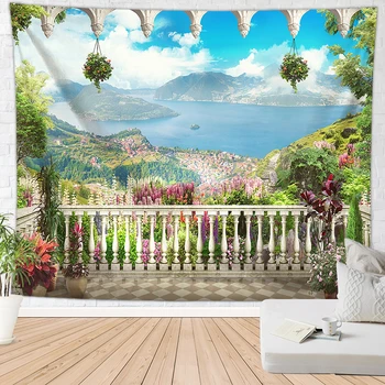 Flori tapiserie de perete mare tapiz mandala comparativ stranddoek picătură de transport maritim albastru ocean covor de perete