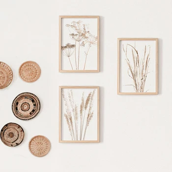 Flori Uscate De Plante Reed Grâu Nordic Fermă De Postere Și De Imprimare Arta De Perete Panza Pictura Pe Perete Poza Pentru Living Decor Acasă