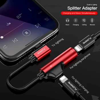 FLOVEME 2 in 1 Adaptor Audio Pentru iPhone XS MAX XR X 7 8 Plus de Încărcare Audio Adaptor Încărcător de Iluminat Jack Pentru Căști Splitter