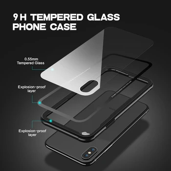 FLOVEME Sticlă Călită Telefon Caz Pentru iPhone 7Plus Cazuri 8Plus XS 8 11Pro MAX 11 Pentru iPhone 7 Acoperi X 11 PRO Transparent Fundas