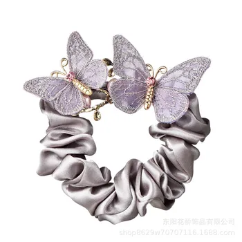 Fluture Brodat Cristal Elastic Benzile De Păr Agrafe De Par Coreea Accesorii De Par Pentru Fete Legături De Păr Banda De Cauciuc Inel De Păr