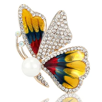 Fluture Broșe Buchet Pentru Femei Collares email de Insecte Pin Broșă Moda Esmalte De unhas stras de Cristal Ace
