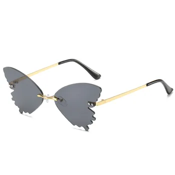 Fluture ochelari de Soare femei 2020 fără ramă Bărbați Femei de Moda Nuante UV400 Metal Ochelari oculos masculino Okulary Gafas de sol mujer