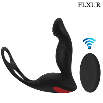 FLXUR 10 Viteze Anal Plug Vibrator de Control de la Distanță Masaj de Prostata Penisului, intarzierea Ejacularii Jucărie Sexuală pentru Bărbați Orgasm USB Reîncărcabilă