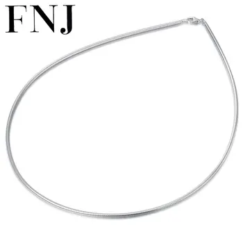 FNJ Cravată Șarpe Lanț Colier Argint 925 1mm 2mm 40cm la 45cm Bine Original S925 Argint Femei Coliere pentru a Face Bijuterii