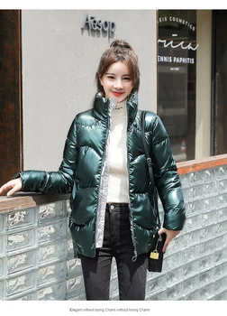FNOCE 2020 iarna noi femei jachete de moda tineri casual, de stradă solidă stand de guler maneca lunga cu fermoar haine groase de bumbac