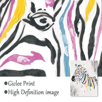 Foaie de Muzică și Culoare Zebra Panza Pictura Abstractă Animal Wall Art Print Postere Scandinave Perete Imaginile pentru Home Design