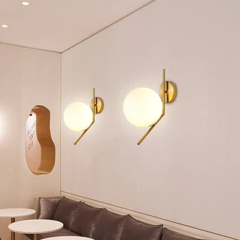 Foaier dormitor noptieră coridor lampă de perete modernă moleculă LOFT tranșee de perete bean minge de sticlă de perete de lumină LED-uri cu balonul rotund lampă de perete