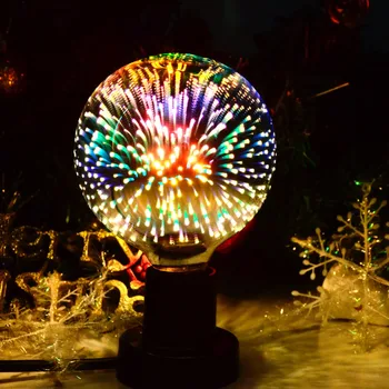 Focuri de Artificii 3D LED E27 Fiolă Retro Edison Lampada ST64 G95 Dioda LED Lumina de Noapte Stele Fulg de nea Efect CONDUS Noutate Bec
