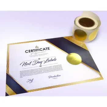 Folie de aur Autocolant Relief Ștampila model de Certificat Casă de Vacanță Decorare Auto-adeziv de Perete Invitație de Hârtie Notă 500 BUC
