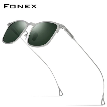 FONEX Titan Pur ochelari de Soare Vintage Square Polarizat Ochelari de Soare pentru Femei 2020 Nou Retro Oglindă UV400 Nuante 8523