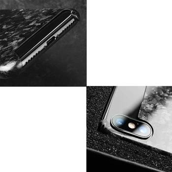 Forjate din Fibra de Carbon de Caz pentru iPhone X XS XR XS MAX - Lux Retro Original Sclipici-Fibre de Carbon Model în interiorul Telefonul Mobil