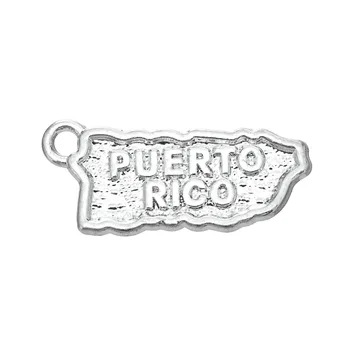 Forma mea 30buc Puerto Rico arată hartă bijuterii farmec