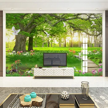 Foto Personalizat Tapet Verde, Mare, Copac, Pădure, Natură, Peisaj, Mare, Picturi Murale Tapet De Perete Pictura Modernă Murales Papel Pintado