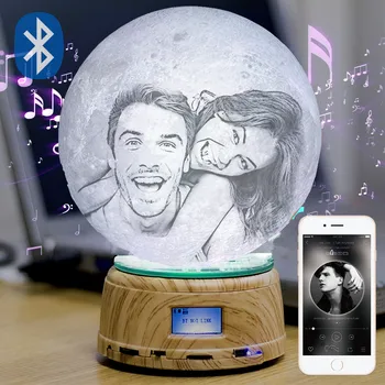 Foto/Text Personalizat Luna Lumina de Noapte de imprimare 3D moonlight LED Lumina Lunii Bluetooth Music Box Cadouri Personalizate Picătură de transport maritim