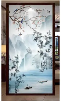Fotografie 3d tapet personalizat murală de cerneală Chineză pictura peisaj cu flori și păsări pridvor picturi murale 3d tapet pentru pereți 3 d