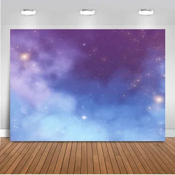 Fotografie Fundal Cerul Înstelat Fundal Curcubeu Stele Strălucitoare Nor Univers Copil Nou-Născut Fundaluri Fotografice Violet Albastru