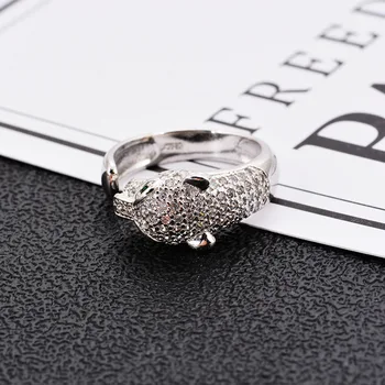 Foxanry Argint 925 Inele Creative Terndy Orbitor Zircon Leopard Animal anillos pentru Femei Cupluri Partid Cadouri Bijuterii