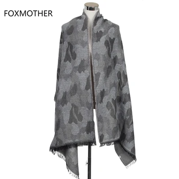 FOXMOTHER 2019 Nou de Lux de Brand de Moda de Iarnă Cașmir Camuflaj Pătură Esarfa Pashmina Pentru Femei Barbati