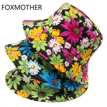 FOXMOTHER Noua Moda Reversibile Bob chapeau Femme Florale Panama Pălărie Pescar Capace Bucket Hat pentru Femei