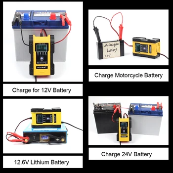 FOXSUR 6A inteligent litiu baterie 12V 24V plumb-acid baterie litiu fosfat de fier incarcator auto motociclete încărcător de baterie
